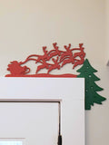 Christmas Door Decor | Custom Door Decor | Santa's Sleigh | Door Trim Sitter | Holiday Door Decoration | Custom Trim Sitter | Christmas Eve