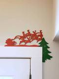 Christmas Door Decor | Custom Door Decor | Santa's Sleigh | Door Trim Sitter | Holiday Door Decoration | Custom Trim Sitter | Christmas Eve