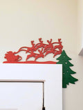 Christmas Door Decor | Custom Door Decor | Santa's Sleigh | Door Trim Sitter | Holiday Door Decoration | Custom Trim Sitter | Christmas Eve