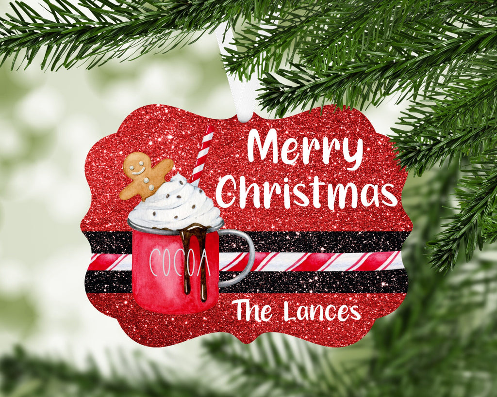 Personalized Christmas Ornament | Personalized Ornament | Hot Cocoa Ornament | Custom Ornament | Christmas Ornament | Candy Cane Ornament