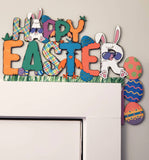 Happy Easter Sign | Custom Door Corner | Easter Decor | Door Trim Sitter | Holiday Door Decoration | Custom Door Sitter | Easter Door Sign