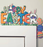 Happy Easter Sign | Custom Door Corner | Easter Decor | Door Trim Sitter | Holiday Door Decoration | Custom Door Sitter | Easter Door Sign