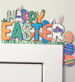 Happy Easter Sign | Custom Door Corner | Easter Decor | Door Trim Sitter | Holiday Door Decoration | Custom Door Sitter | Easter Door Sign