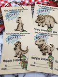 Valentine Cards | Preschool Elementary School Valentines | Non Candy Valentines | Valentine Pocket Hugs | Valentine Gifts | Dinosaur Cards