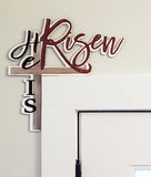 He is Risen Sign | Custom Door Corner | Religious Easter | Door Trim Sitter | Holiday Door Decoration | Door Frame Sitter | Easter Door Sign