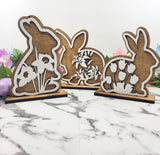 Easter Shelf Sitters | Easter home Decor | Spring Decor | Wood Home Decor | Spring Floral Shelf Sitters | Spring Flowers | Easter Bunnies
