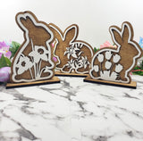 Easter Shelf Sitters | Easter home Decor | Spring Decor | Wood Home Decor | Spring Floral Shelf Sitters | Spring Flowers | Easter Bunnies