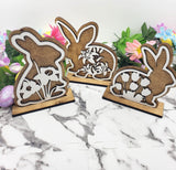 Easter Shelf Sitters | Easter home Decor | Spring Decor | Wood Home Decor | Spring Floral Shelf Sitters | Spring Flowers | Easter Bunnies