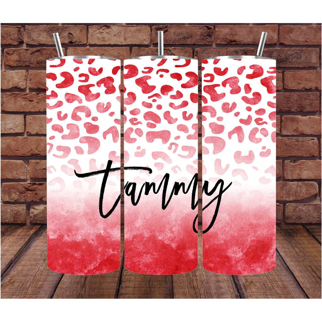 Personalized Gift | Wine Tumbler | RED Glitter Leopard Tumbler | Gifts for Her | Drink Tumbler | Gift for Mom | Mother's Day Gift | Unique