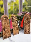 Wood Fairy Themed Bookmarks | Great Gift for Booklovers and Fairy Lovers | Set of 3 Wooden Bookmarks with Fairies