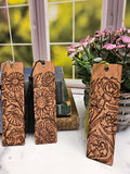 Wood Floral Themed Bookmarks | Gift for Booklovers and Gardening Lovers | Set of 4 Wooden Bookmarks with Flowers