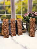 Wood Floral Themed Bookmarks | Gift for Booklovers and Gardening Lovers | Set of 4 Wooden Bookmarks with Flowers