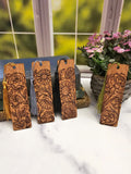 Wood Floral Themed Bookmarks | Gift for Booklovers and Gardening Lovers | Set of 4 Wooden Bookmarks with Flowers