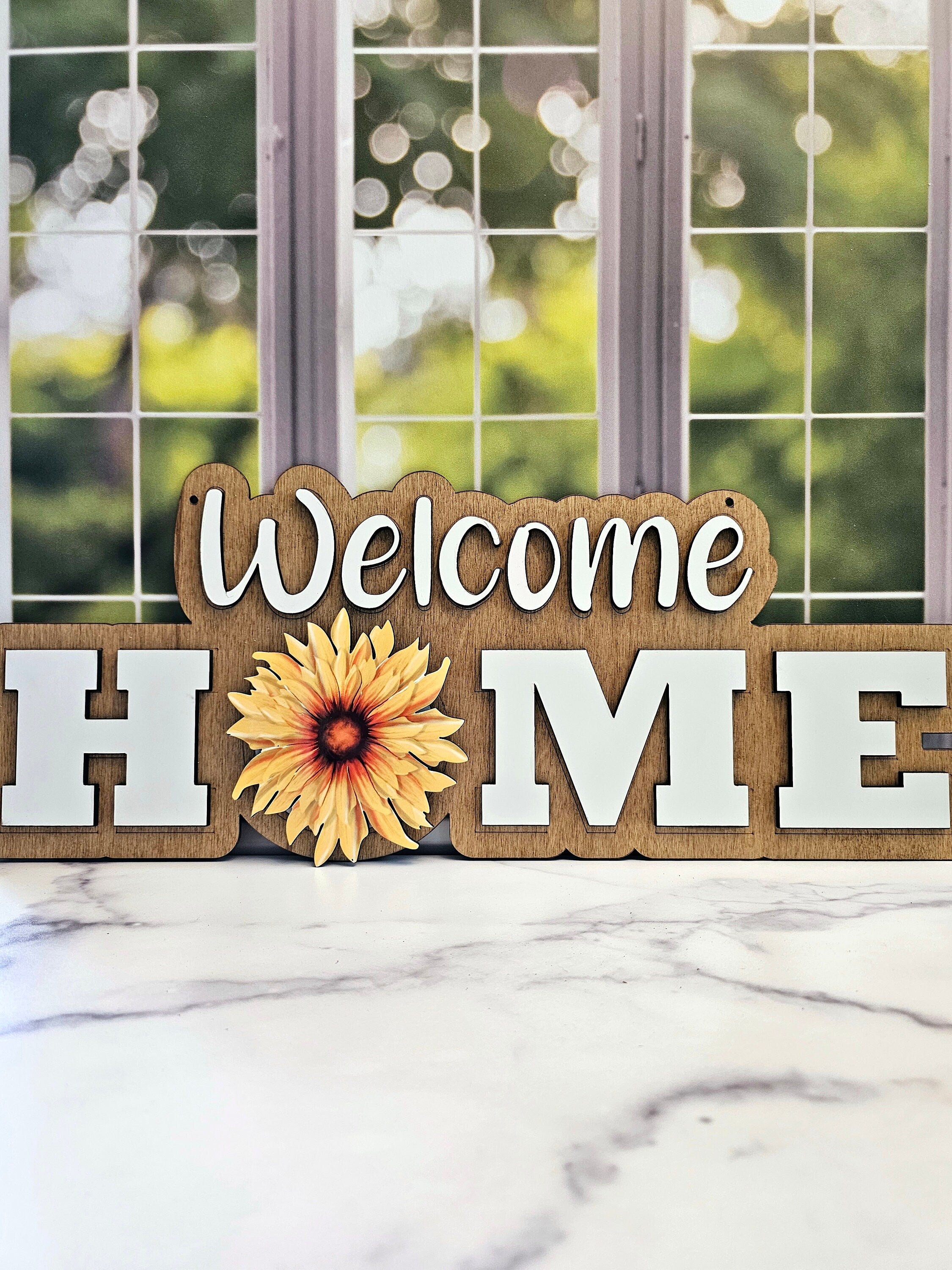Welcome Home Door Sign with Interchangeable parts | Holiday Front Door Sign | Wood Hanging Door Sign with Magnetic Custom Seasonal Signs