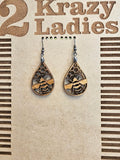 Wood Handmade Honey Bee Dangle Earrings | Cute Bee Engraved Hanging Earrings | Beautiful Jewelry Gift | Lightweight Wood Earrings