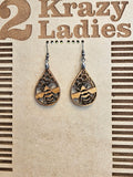 Wood Handmade Honey Bee Dangle Earrings | Cute Bee Engraved Hanging Earrings | Beautiful Jewelry Gift | Lightweight Wood Earrings