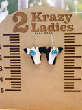 Wood Handmade Cow Dangle Earrings | Cute Cow Engraved Hanging Earrings | Beautiful Jewelry Gift | Lightweight Wood Earrings | Cow Gift