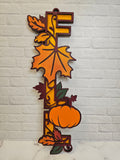Fall Sign | Painted Custom Fall Sign | Unique Autumn Decor | Fall Door Decor | Fall leaves Hanging Sign | Large 20"x7" Wood Sign