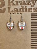 Wood Handmade Owl Dangle Earrings | Cute Owl Engraved Hanging Earrings | Beautiful Jewelry Gift | Lightweight Wood Earrings | Owl Gift