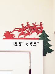 Christmas Door Decor | Custom Door Decor | Santa's Sleigh | Door Trim Sitter | Holiday Door Decoration | Custom Trim Sitter | Christmas Eve