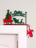 Merry Christmas Sign | Custom Door Trim | Christmas Decor | Door Trim Sitter | Holiday Door Corner | Custom Door Sign | Santa Humor
