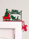 Merry Christmas Sign | Custom Door Trim | Christmas Decor | Door Trim Sitter | Holiday Door Corner | Custom Door Sign | Santa Humor