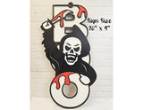 Boo Halloween Sign | Painted Custom Reaper Sign | Unique Halloween Decor | Halloween Door Decor | BOO Hanging Sign | Large 20"x9" Wood Sign