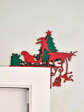 Christmas Door Corner | Custom Door Decor | Falling Elf | Door Trim Sitter | Holiday Door Sign | Custom Trim Sitter | Christmas Elves