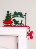 Merry Christmas Sign | Custom Door Trim | Christmas Decor | Door Trim Sitter | Holiday Door Corner | Custom Door Sign | Santa Humor