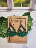 Wood Christmas Tree Dangle Earrings | Christmas Tree Hanging Earrings | Beautiful Jewelry Gift | Lightweight Wood Earrings | Christmas Gift