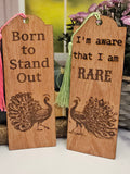Wood Peacock Themed Bookmarks | Great Gift for Booklovers and Bird Lovers | Set of 3 Wooden Bookmarks with Peacocks | Born to Stand Out