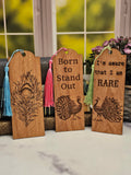 Wood Peacock Themed Bookmarks | Great Gift for Booklovers and Bird Lovers | Set of 3 Wooden Bookmarks with Peacocks | Born to Stand Out