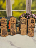 Wood True Crime Themed Bookmarks | Great Gift for True Crime Book Lovers | Set of 4 Wooden Bookmarks | True Crime Detective Serial Killer