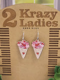 Wood Handmade Valentine Heart Dangle Earrings | Cute Heart Earrings | Beautiful Jewelry Gift | Lightweight Wood Earrings