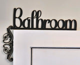 Bathroom Sign - Custom Trim Sitter for Doors - Decorative Door Accent