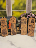 Wood True Crime Themed Bookmarks | Great Gift for True Crime Book Lovers | Set of 4 Wooden Bookmarks | True Crime Detective Serial Killer