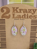 Wood Handmade Flower Dangle Earrings | Cute Floral Earrings | Beautiful Jewelry Gift | Lightweight Wood Earrings