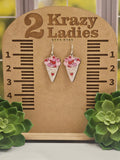 Wood Handmade Valentine Heart Dangle Earrings | Cute Heart Earrings | Beautiful Jewelry Gift | Lightweight Wood Earrings