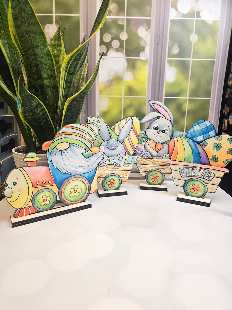 Easter Shelf Sitters | Easter home Decor | Spring Decor | Wood Home Decor | Easter Bunnies | Easter Eggs | Easter Train