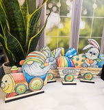 Easter Shelf Sitters | Easter home Decor | Spring Decor | Wood Home Decor | Easter Bunnies | Easter Eggs | Easter Train