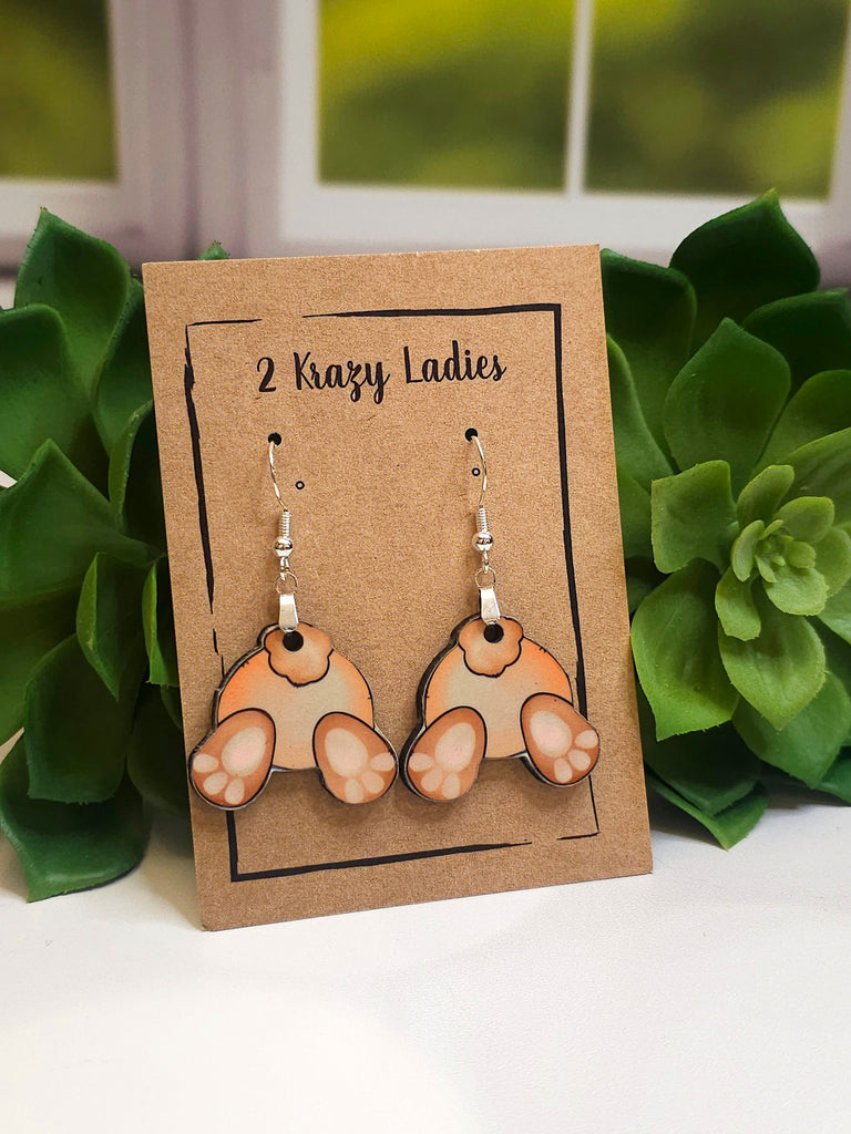 Bunny Butt Dangle Earrings - Custom Easter Jewelry - Easter Bunny Gift Idea