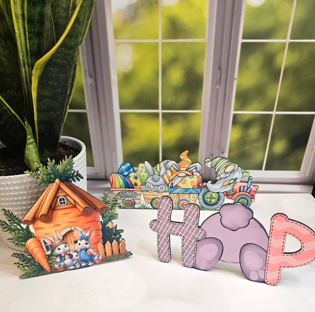 Easter Shelf Sitters | Easter home Decor | Spring Decor | Wood Home Decor | Easter Bunnies | Easter Eggs | Easter Train