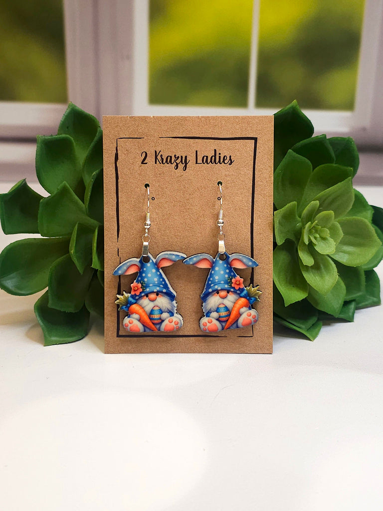 Easter Gnome Earrings | Dangle Earrings | Gnome Earrings | Custom Dangle Earrings | Easter Bunny Gnomes | Easter Gift | Easter Jewelry