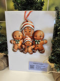 Gingerbread Family Christmas Ornament One-Sided Whimsical Gingerbread Men