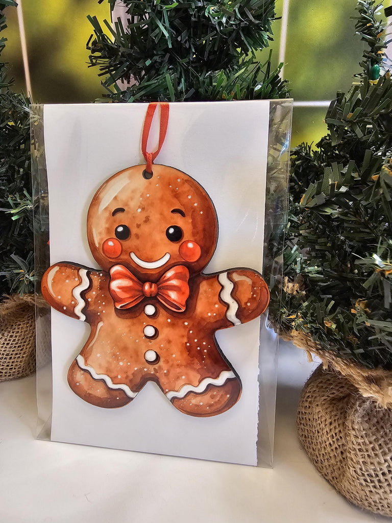 Gingerbread Man Christmas Ornament One-Sided Whimsical Gingerbread Gift
