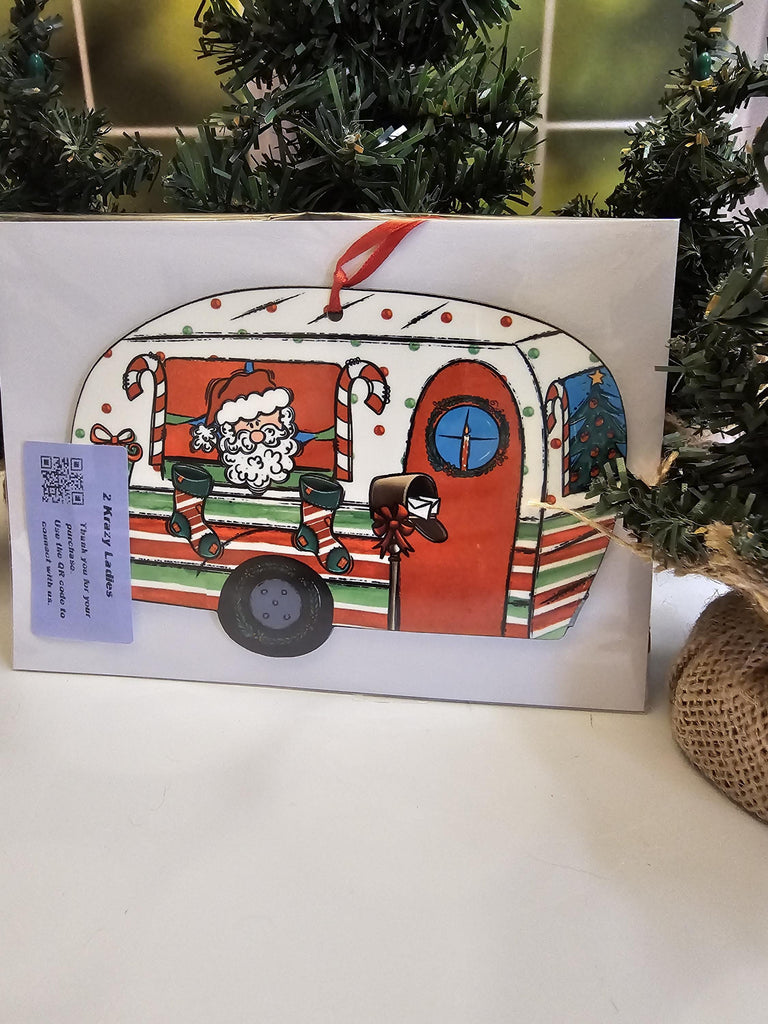 Camper RV Christmas Ornament One-Sided Whimsical Camping Gift