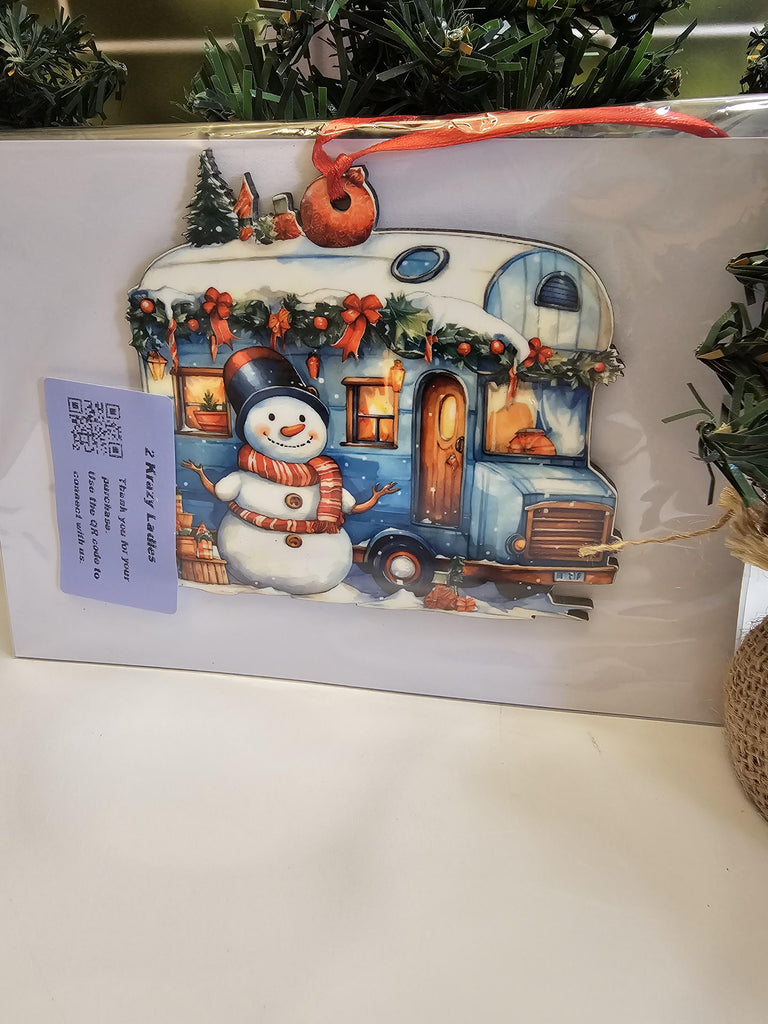 Camper RV Christmas Ornament One-Sided Whimsical Camping Gift