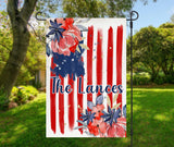 Personalized Patriotic Floral Garden Flag: 12x18 Summer Family Decor