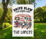 Personalized Camping Garden Flag: Drunk Campers Matter, RV Decor