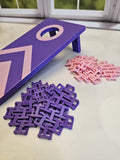 Desk Cornhole Game Toy Desktop Tabletop Decor | Office or Teacher Gift | Purple with Pink